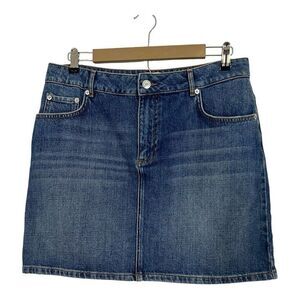Ganni Size 40 Medium Dark Denim Jean Skirt New NWT